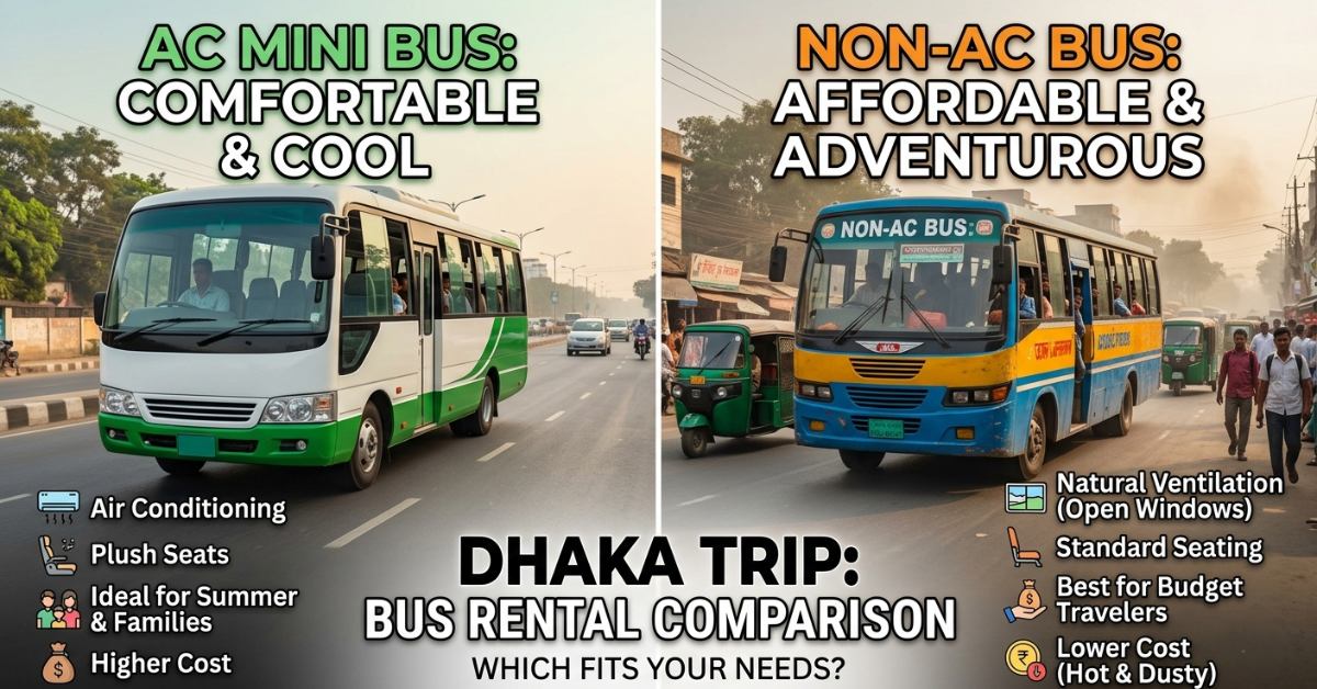 Mini AC Bus Rent in Dhaka: AC vs Non-AC Bus